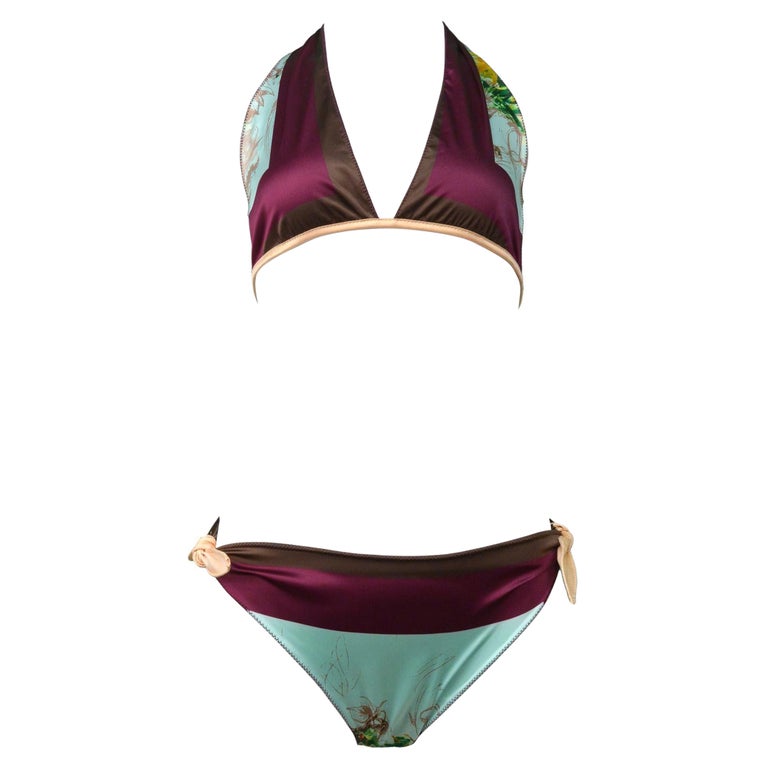 Jean Paul Gaultier Satin Handkerchief Scarf Bikini For Sale at 1stDibs