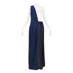 Maison Martin Margiela Blue Asymmetrical Avant Garde Maxi Apron Dress