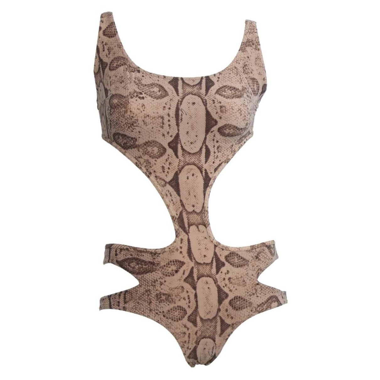 S/S 2000 Gucci by Tom Ford Snake Print One Piece Cutout Bathing Suit For Sale