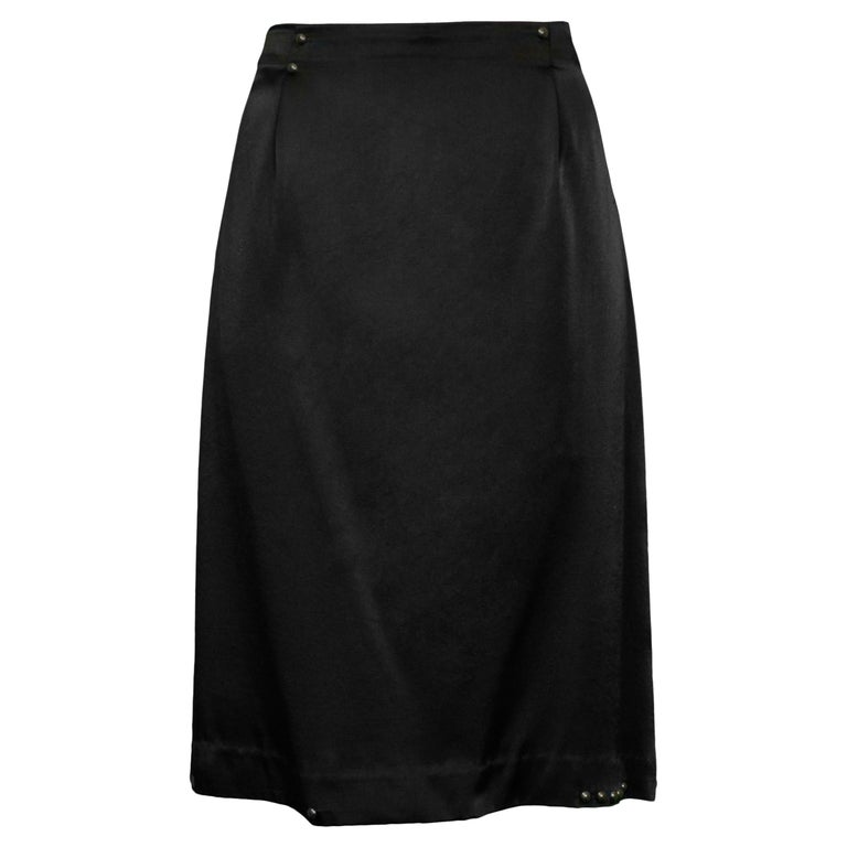 Maison Martin Margiela Black Satin Skirt With Studs 2006 For Sale at 1stDibs