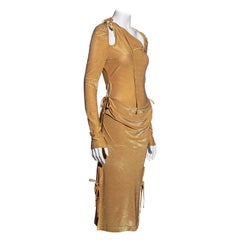 Vivienne Westwood gold stretch lurex evening dress with cut outs, fw 1997