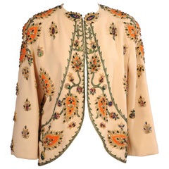 Bob Bugnand Beaded Wool Crepe Evening Jacket