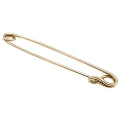 Vintage Tiffany & Co Yellow Gold Safety Pin Brooch 