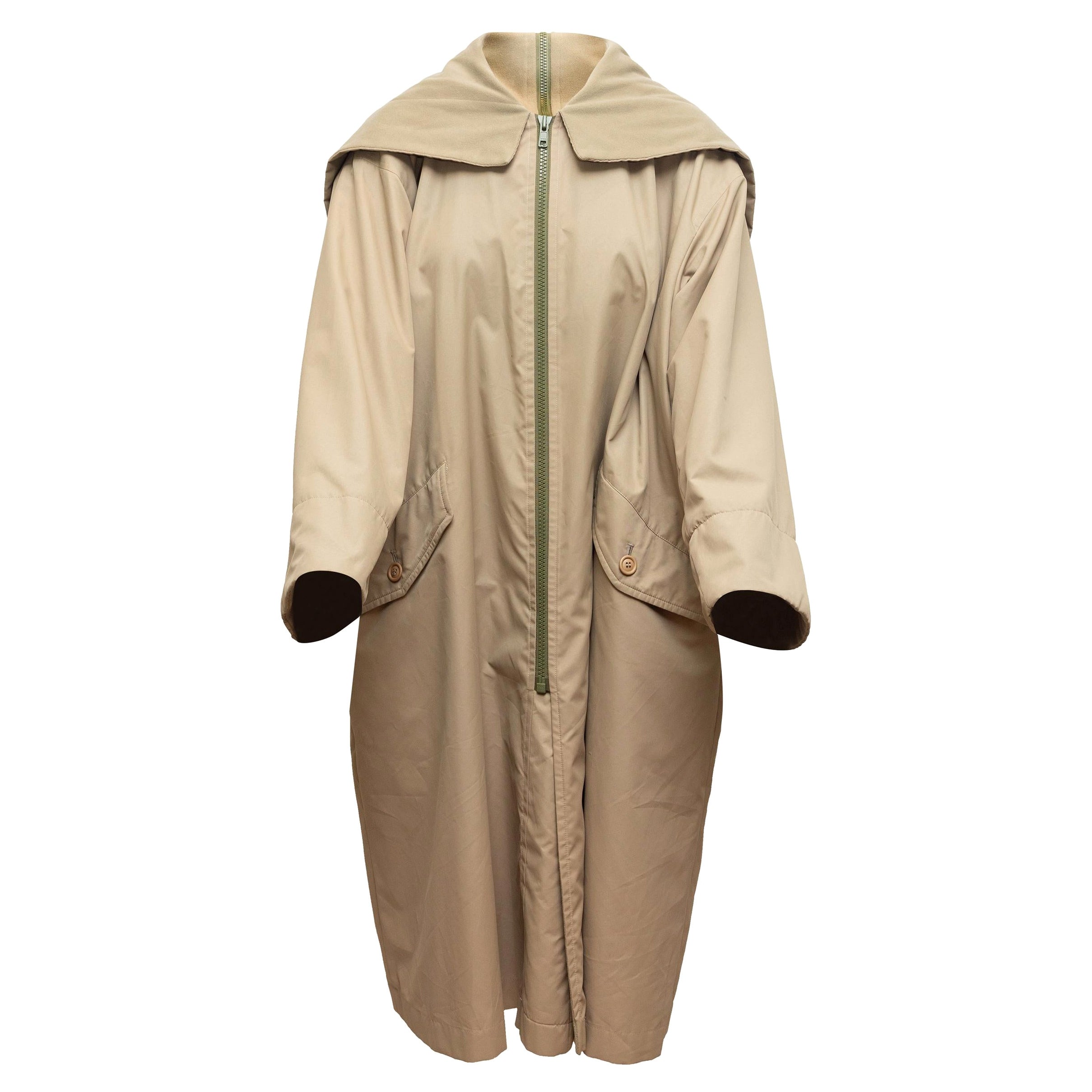 Issey Miyake Beige Windcoat Oversized Trench Coat at 1stDibs