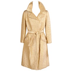 1960's Bonwit Teller Gold Lame Trench Coat