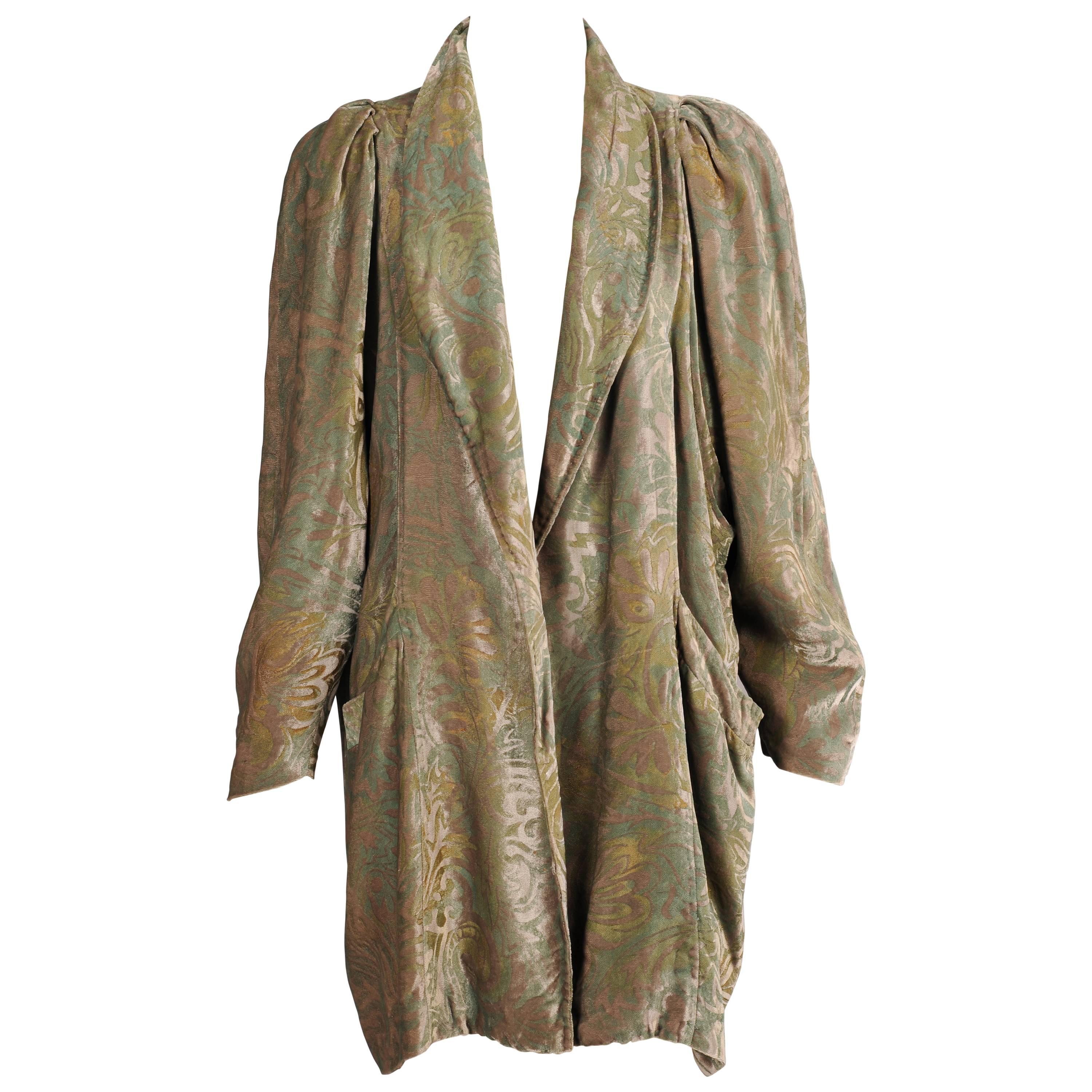 1920's Fortuny Style Stenciled Silk Velvet Evening Jacket