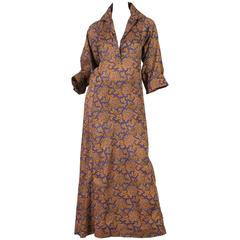 Early Yves Saint Laurent Cotton Kaftan Dress