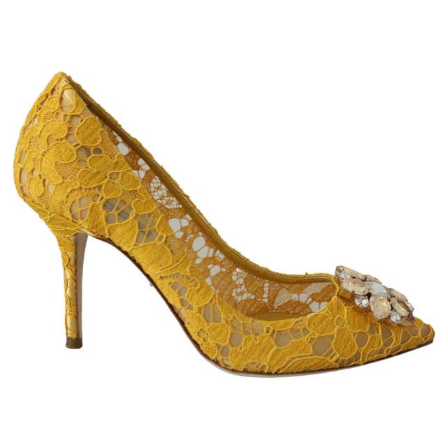 Dolce and Gabbana Purple Taormina Lace Crystal Pumps Shoes Heels Floral Rainbow For Sale at 1stDibs