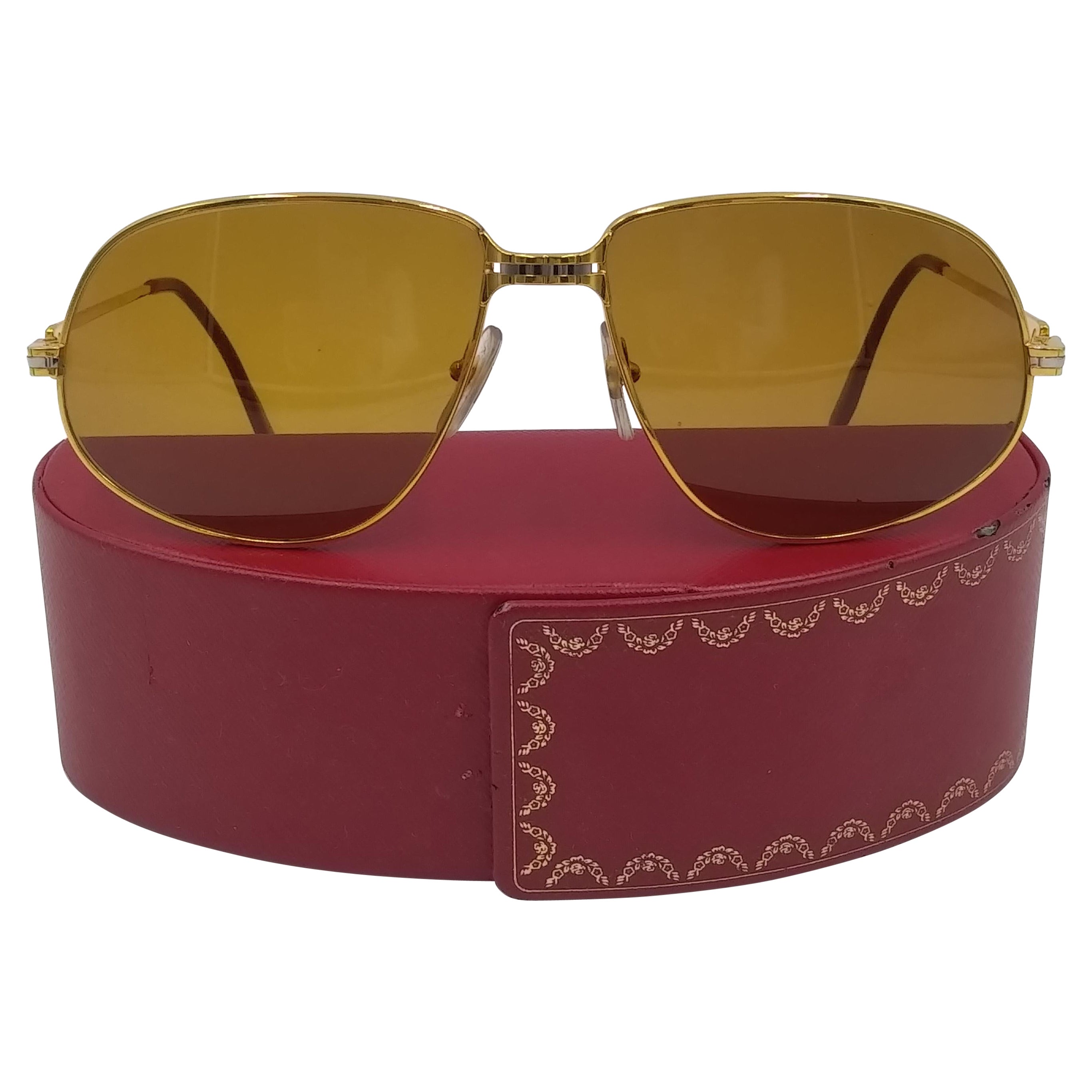 Cartier Panthere 63/16 Gold Plated Sunglasses, 1988