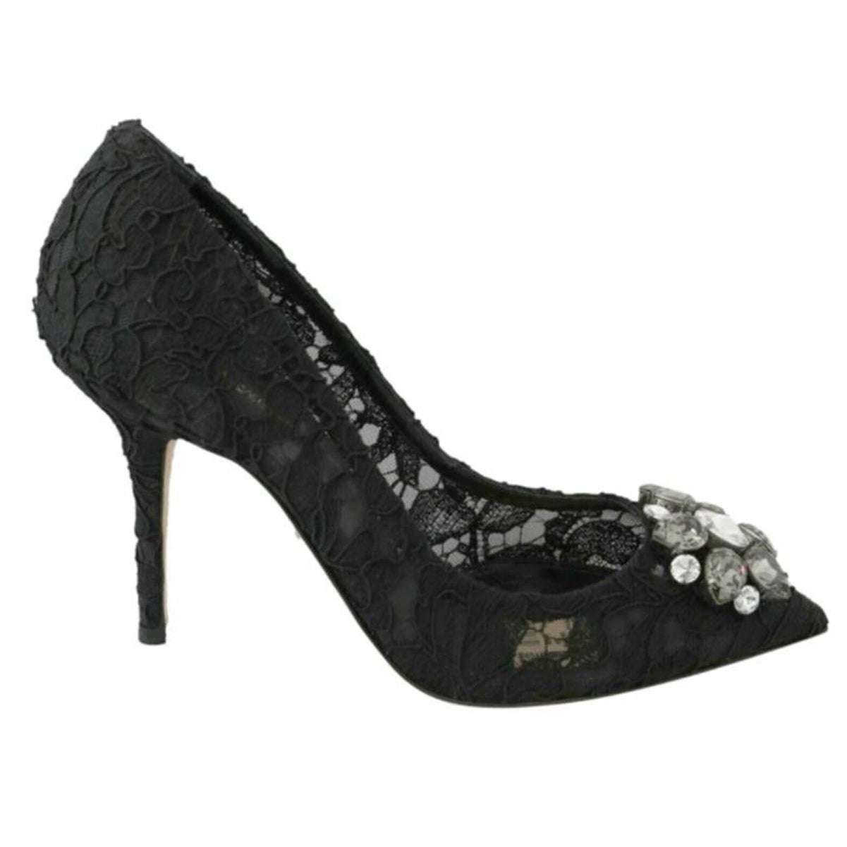Dolce & Gabbana Black Tulle Stretch Boots Pumps Shoes main image 1