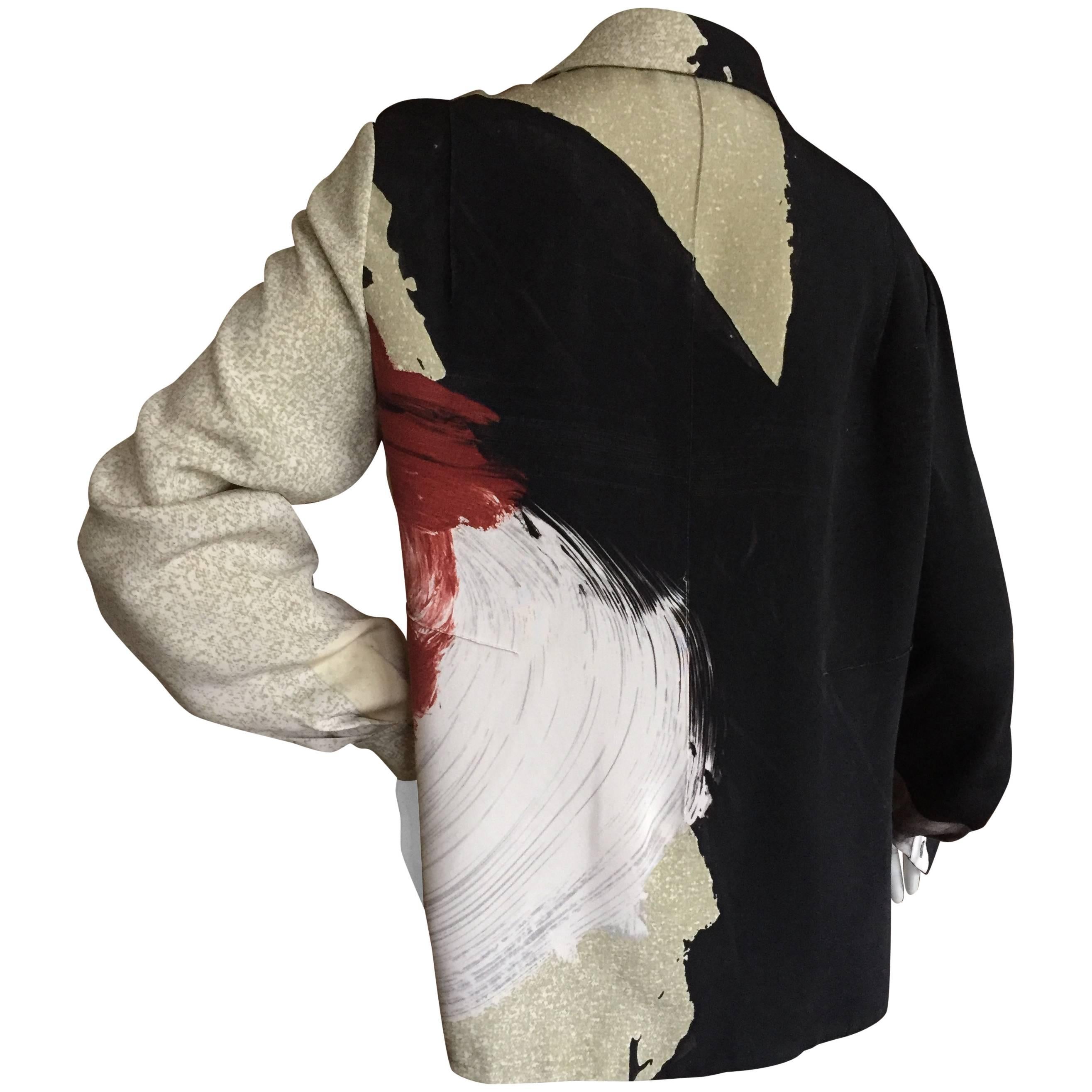 Exquisite Chado Ralph Rucci Hand Painted Silk Blouse .
The fabric pattern was hand pained by Ralph.
Bust 42