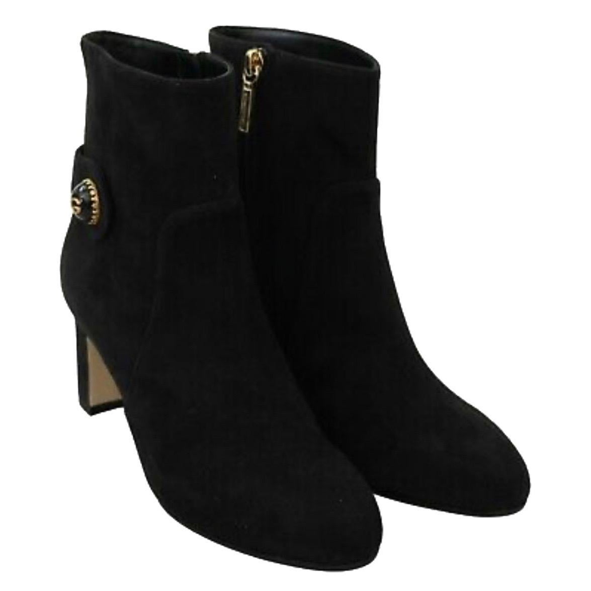 DOLCE & GABBANA Women Shoes Black Suede Mid Calf Boots Zipper EU39, UK6 For Sale