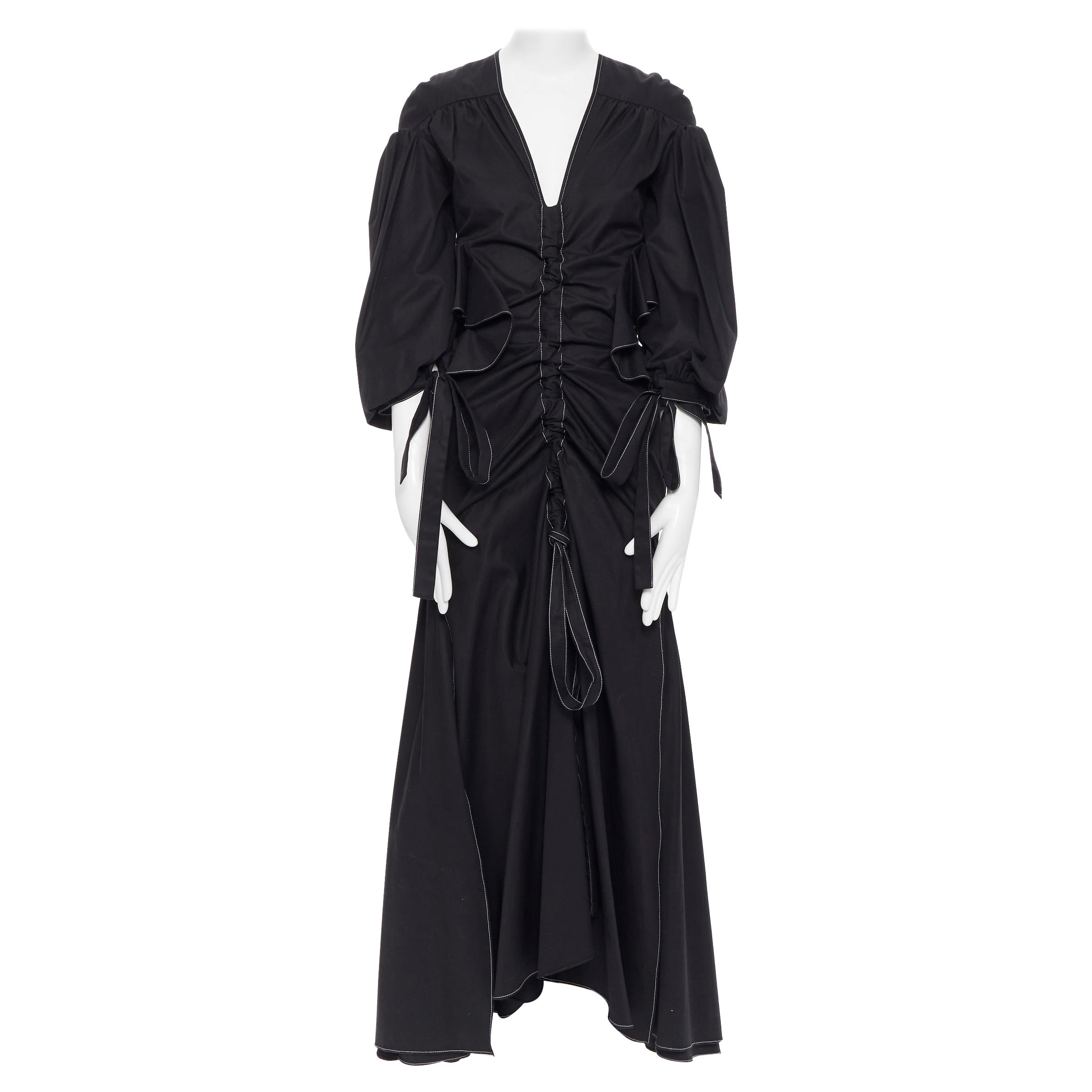 Ellery Tony Ruched Side Silk Slip Dress For Sale at 1stDibs
