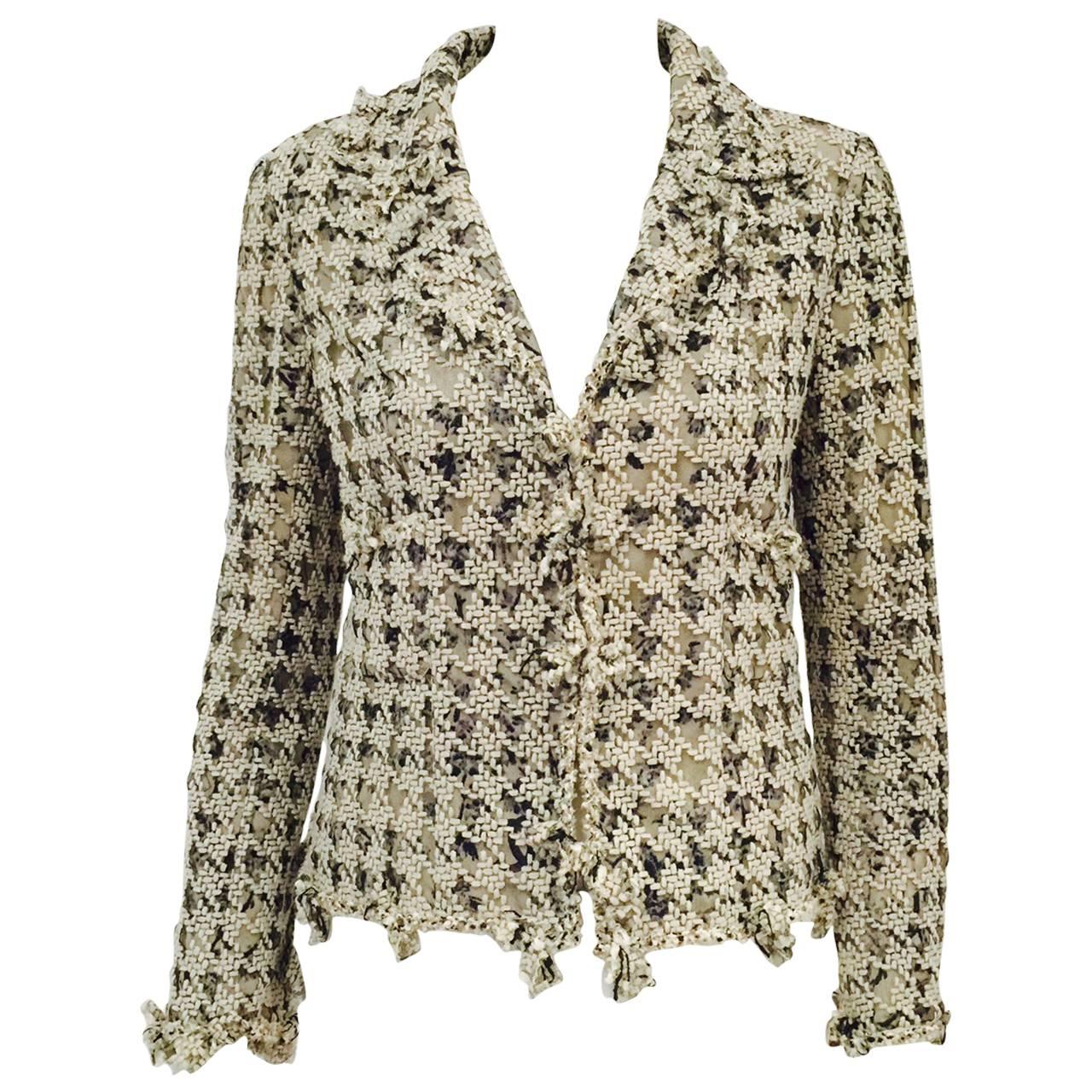 Chanel 2005 Cruise Collection Embroidered Jacket With Printed Silk Lining