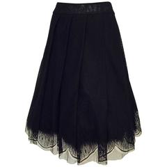 Chanel 2005 Spring Full Skirt With Maribou Trimmed Underskirt
