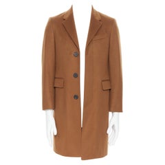 BURBERRY PRORSUM 100% cashmere camel brown tailored coat EU44 XS