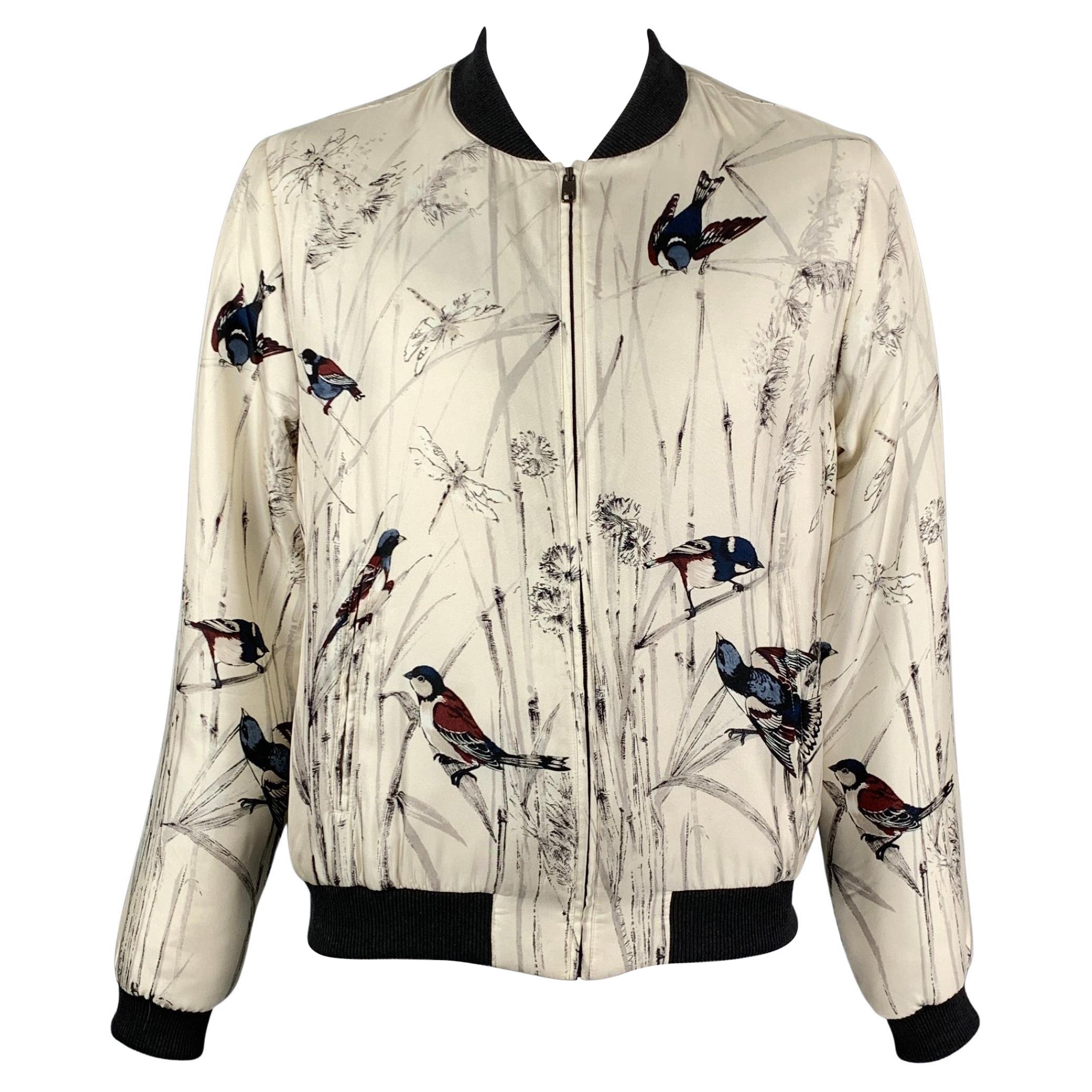 silk zip up jacket
