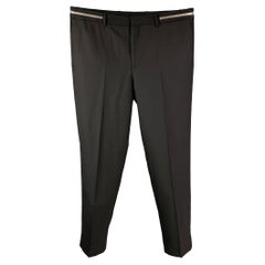 GIVENCHY Size 38 Black Wool Zipper Waistband Dress Pants