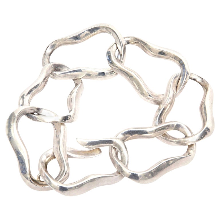  Angela Cummings For Tiffany Sterling Silver Modernist Sculptural Link Bracelet  For Sale