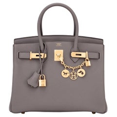 Hermes Birkin 30 Etain Grey Gold Hardware Togo Bag Z Stamp, 2021