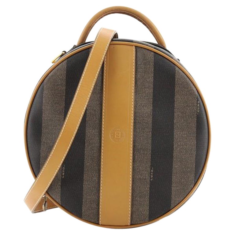 Fendi Vintage Convertible Round Top Handle Bag Pequin at 1stDibs | fendi  circle bag, round fendi bag, vintage fendi striped bag