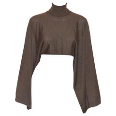 Hermes Cashmere Silk Knit Turtleneck Cropped Sweater Top