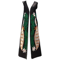 1970s Peacock embroidery wool vest