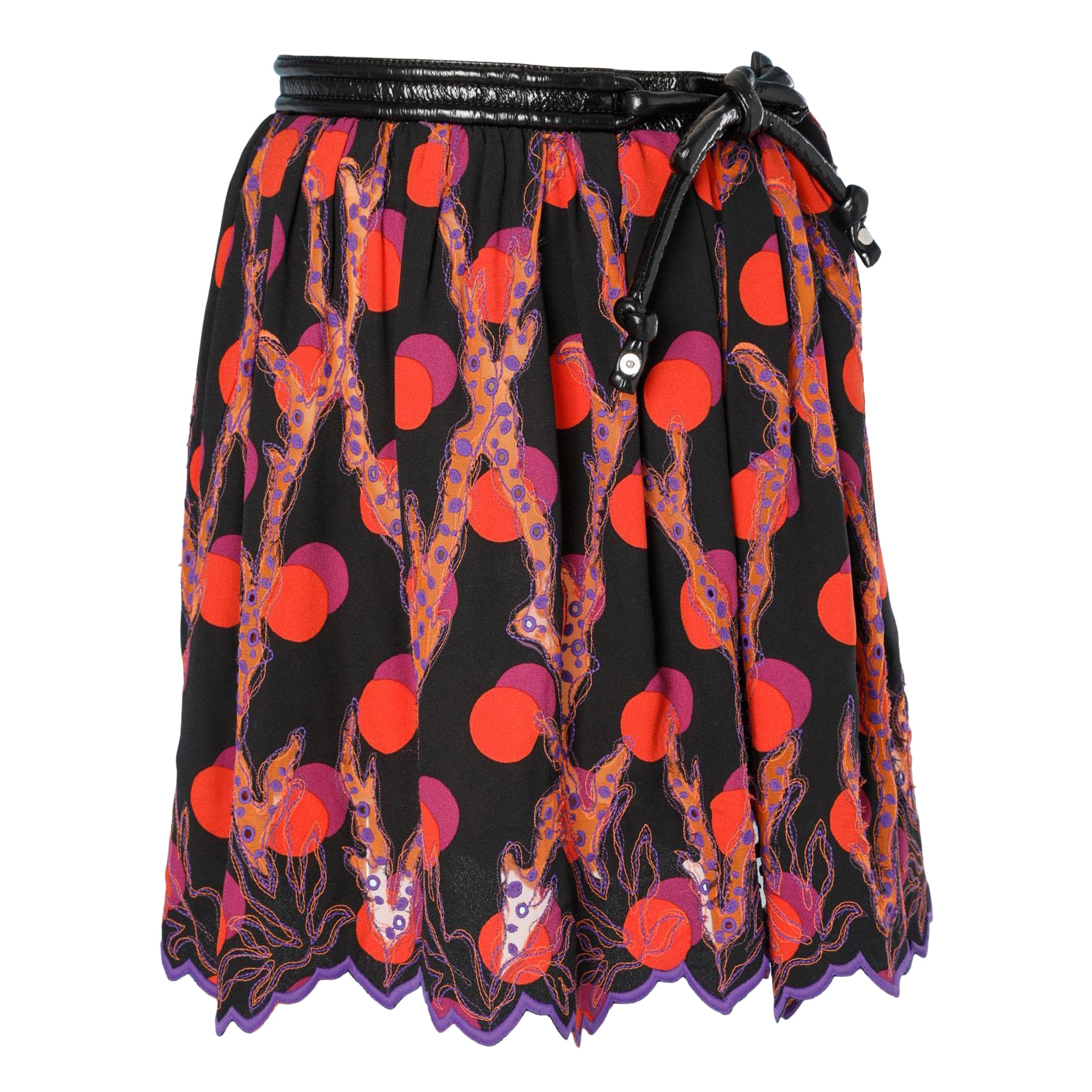 Printed crêpe skating skirt Louis Vuitton For Sale