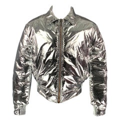 CALVIN KLEIN COLLECTION FW 16 Size 38 Silver & Metallic Polyester Jacket