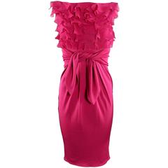 Giambattista Valli Fuchsia Silk Jersey Dress