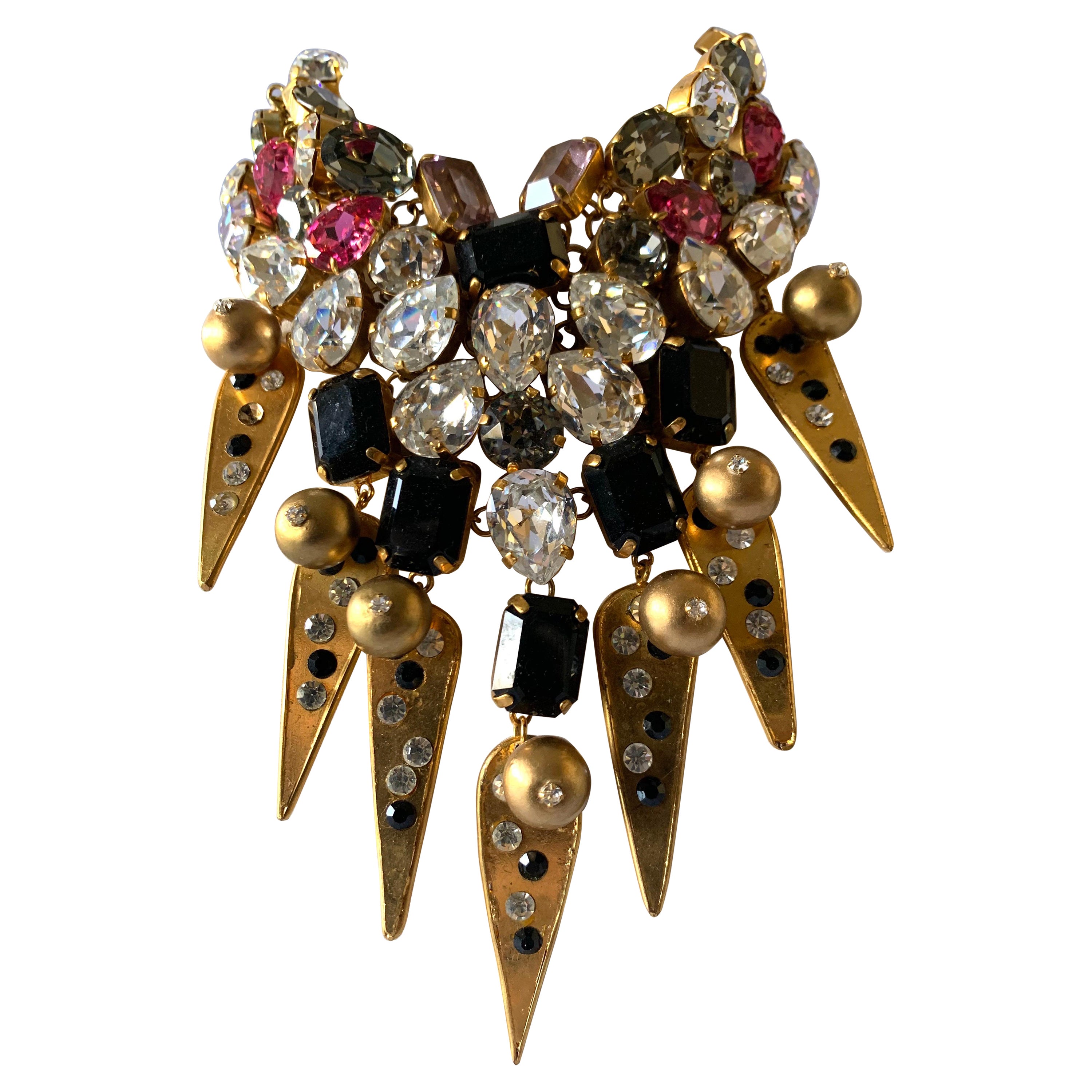 Christian Lacroix Jeweled Pearl Statement Necklace 
