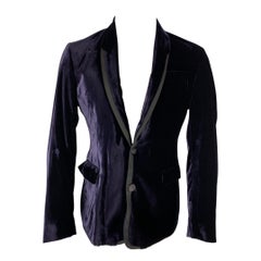 JUST CAVALLI Size 40 Purple Velvet Viscose Blend Shawl Collar Sport Coat