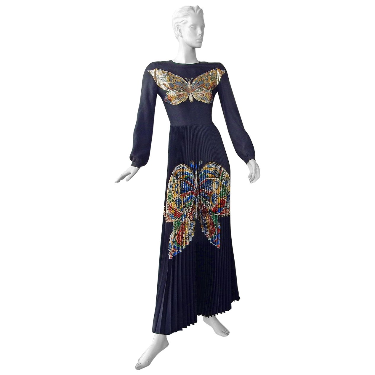 Christian Dior Runway Gilded Butterfly Evening Dress For Sale