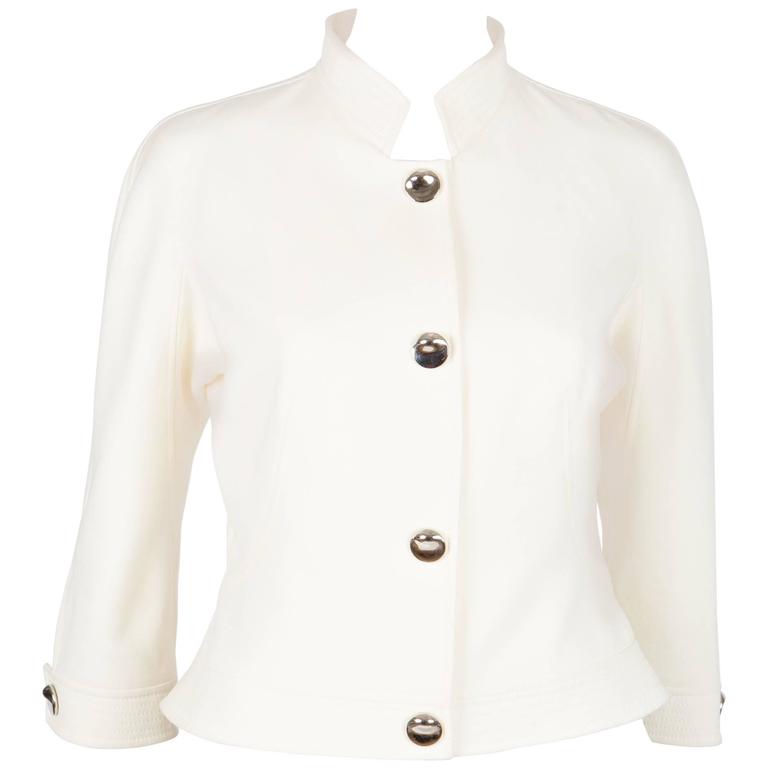 Thierry Mugler Couture Couture Runway Cream Jacket For Sale at 1stdibs