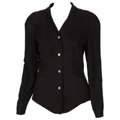 1980s Thierry Mugler Black Iconic Jacket 12