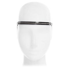 JENNIFER BEHRS handmade black patent leather crystal embellished headband