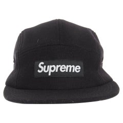 SUPREME box logo black wool short beak elasticated back cap hat M L