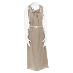 JUNYA WATANABE SS2003 Parachute beige bondage harness buckle dress S