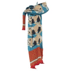 KAPITAL JAPAN multicolour milting compress wool calico cat pattern muffler scarf