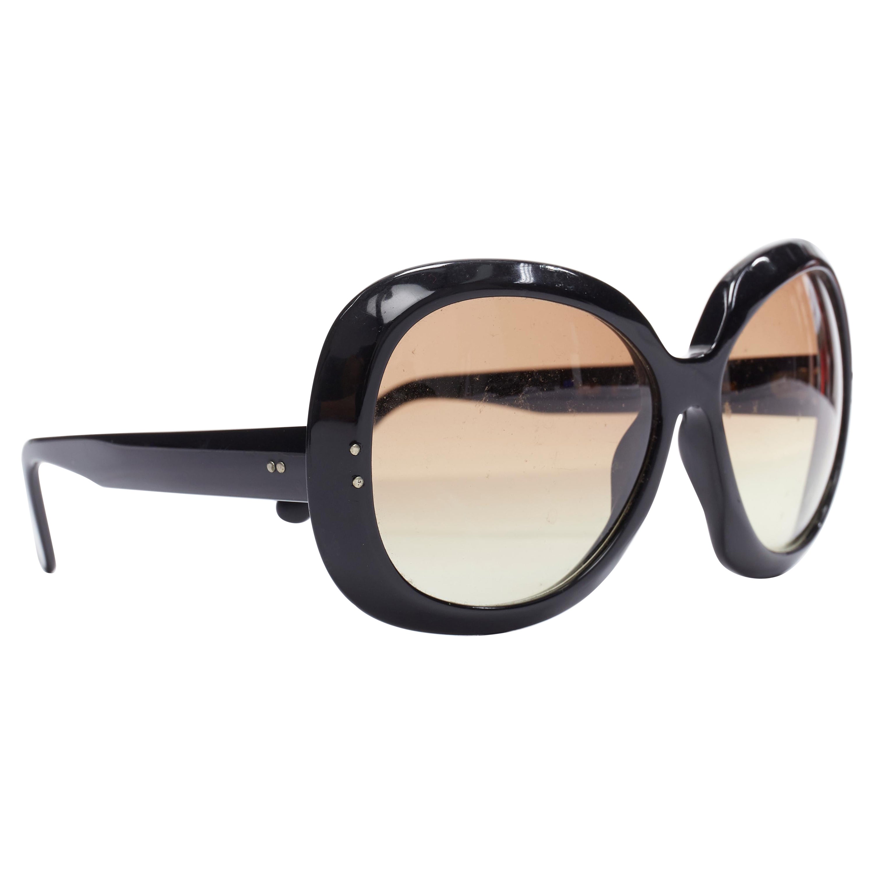 CUTLER GROSS black oversized frame brown gradient lens butterfly sunglasses
