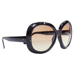 CUTLER GROSS black oversized frame brown gradient lens butterfly sunglasses