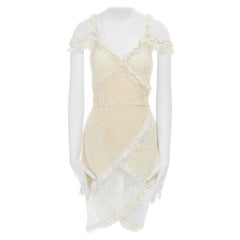 RODARTE OPENING CEREMONY cream white embroidery eyelet lace tiered dress S