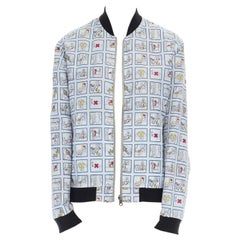 KIT NEALE giacca bomber reversibile in nylon grigio stampata emergenza volo M