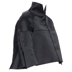 JUNYA WATANABE CDG 2015 black deconstructed high neck capelet jacket S