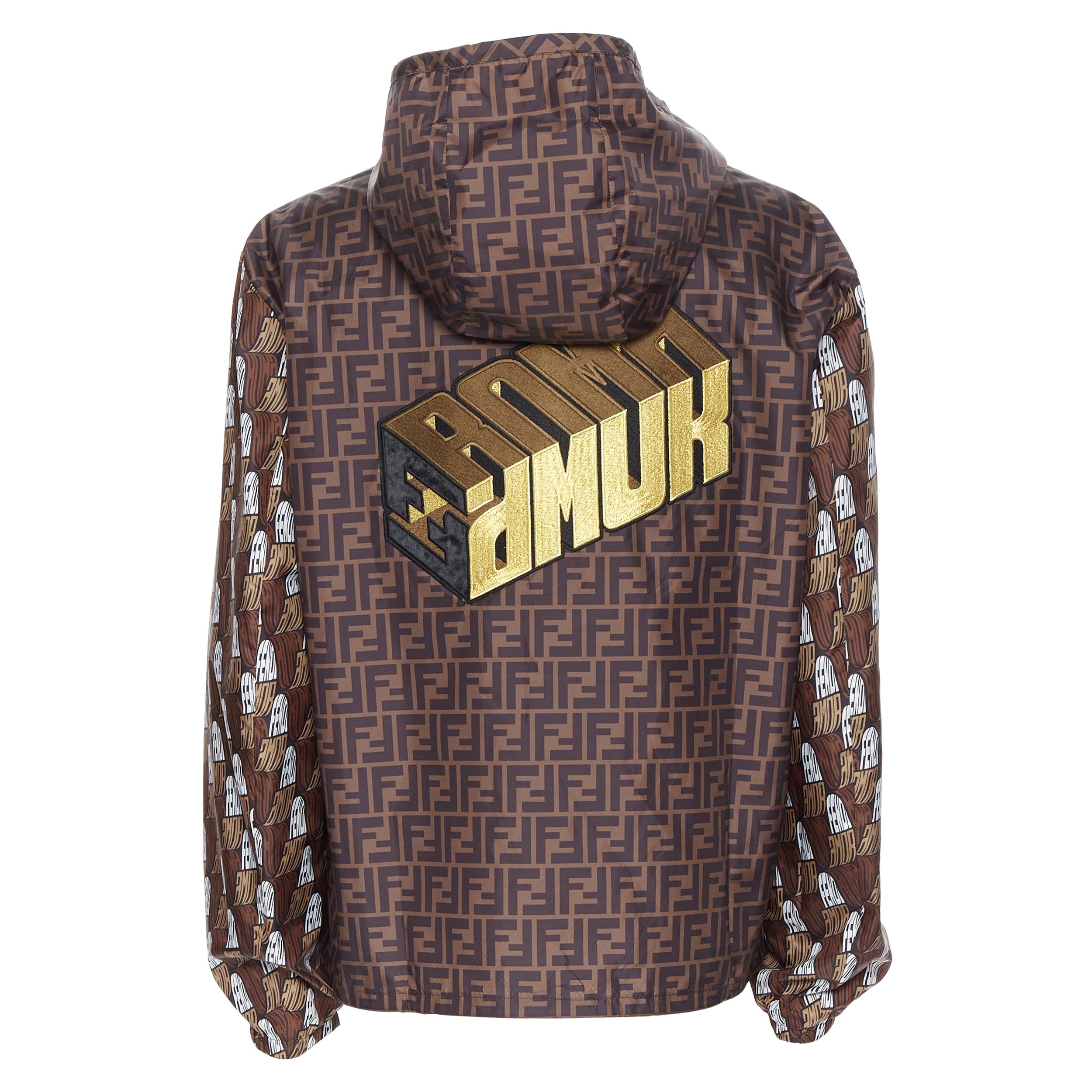 new FENDI Roma Amor Zucca monogram print gold embroidery windbreaker jacket  IT54 at 1stDibs | fendi roma jacket, fendi roma amor jacket