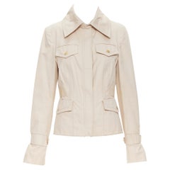 vintage GUCCI 2003 beige cotton studded detail military pocket jacket IT44
