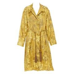 OSCAR DE LA RENTA 2019 100% silk oriental floral tassel drawstring robe coat S