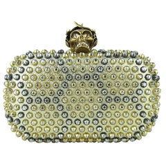 ALEXANDER MCQUEEN LEATHER CRYSTAL EMBELLISHED Clutch