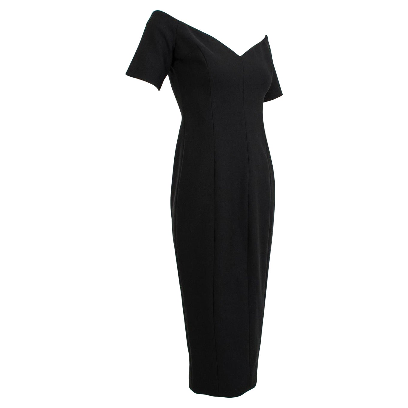 New Cinq à Sept Black Off-Shoulder Portrait Neck Cocktail Sheath Dress –XS, 2019 For Sale