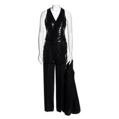Alexander McQueen black wool and sequin four-piece 'Joan' suit, fw 1998